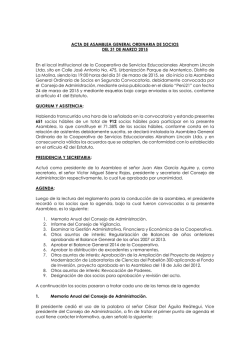 ACTA DE ASAMBLEA GENERAL ORDINARIA DE SOCIOS DEL 31