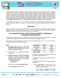 CONVOCAN 5to. ENCUENTRO ESTATAL DE PROTOTIPOS DE