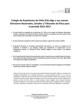 Colegio de Arquitectos de Chile (CA) elige a sus nuevos Directores