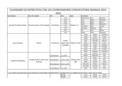 calendario de entrevistas con los coordinadores convocatoria