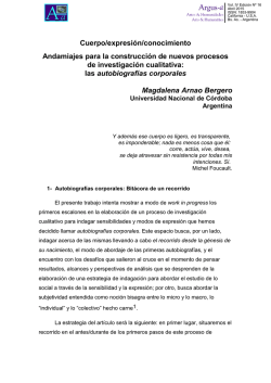 Cuerpo/expresión/conocimiento Andamiajes para la - Argus-a