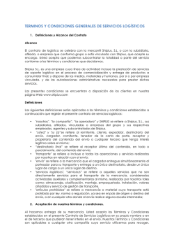 terminos y condiciones generales de servicios logísticos