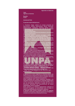 Ingeniería en Sistemas - UNPA-UACO
