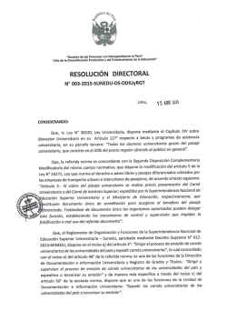 RESOLUCIÓN DIRECTORAL