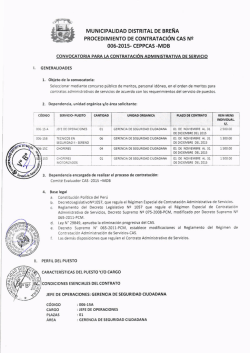 Convocatoria para la Contratación