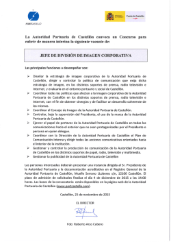 Anuncio de la convocatoria