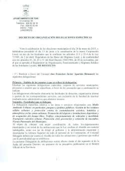 Decreto de organización de delegaciones específicas 20150615