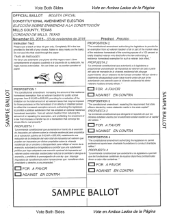 SAMPLE BALLOT