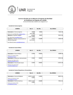 1 Carreras ofrecidas por la UNR para el Programa de Movilidad de