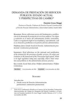 DEMANDA DE PREsTACIóN DE sERVICIos PÚBlICos. EsTADo