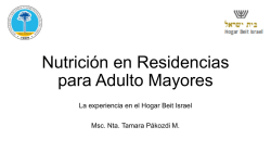 Nutrición en Residencias para Adulto Mayores