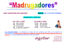 MADRUGADORES 2015- 2016 - APA Agustina de Aragón