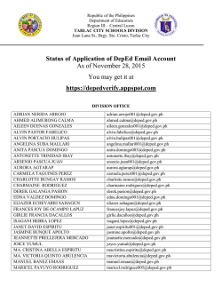 Status of Application of DepEd Email Account
