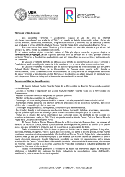 Términos y Condiciones: - Centro Cultural Ricardo Rojas