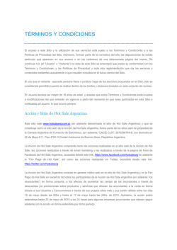 TÉRMINOS Y CONDICIONES Hot Sale Argentina - 25-2-2015