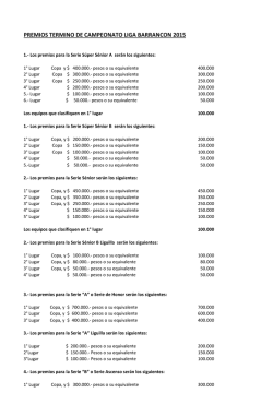 PREMIOS TERMINO DE CAMPEONATO LIGA BARRANCON 2015