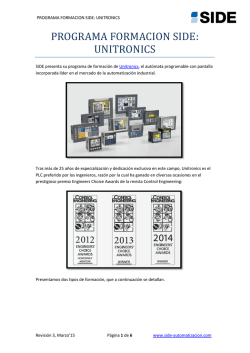 PROGRAMA FORMACION SIDE: UNITRONICS