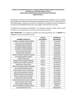 listado de nuevos beneficiarios colmayor de presupuesto