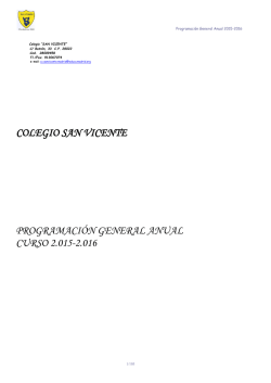 COLEGIO SAN VICENTE PROGRAMACIÓN GENERAL ANUAL