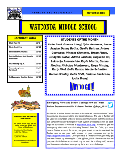 November - the Wauconda Community Unit School District 118