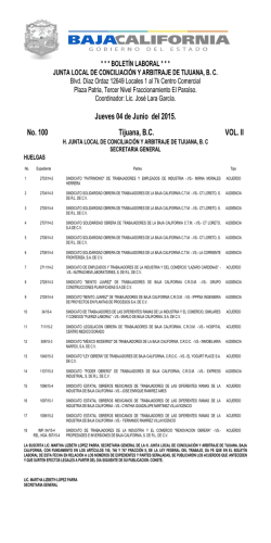 Jueves 04 de Junio - Junta Local de Conciliacion y Arbritaje en