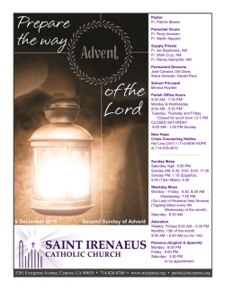 06 Dec 2015 - Saint Irenaeus Catholic Church