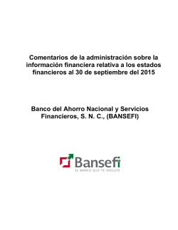 Comentarios de la administración sobre la información