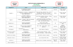 Lista de libros SEC - Instituto Nueva Generación