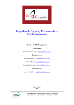 Requisitos de Ingreso y Permanencia en SciELO Argentina