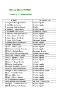 FACULTAD DE HUMANIDADES LISTA DE LA DECANA 2015