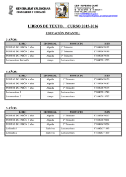 Relaci&oacute;n Libros de Texto 2015-2016