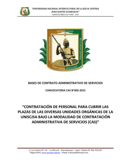 &ldquo;CONTRATACI&Oacute;N DE PERSONAL PARA CUBRIR LAS