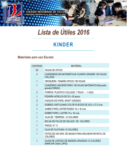 Lista de Útiles 2016 Kinder - Colegio Integrado San Pío X