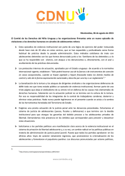 comunicadoceprili - Comité de Derechos del Niño Uruguay