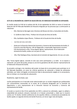 selecci&oacute;n de participantes - Federaci&oacute;n Artesanal de Sevilla