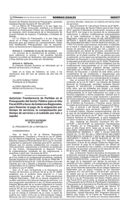 D.S. 303-2015 EF Transferencia de partidas a Gob. Reg. por S/. 24