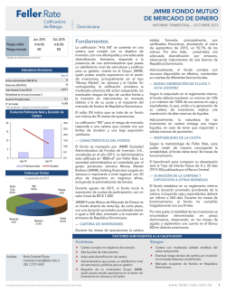 Informe Trimestral JMMB Mercado de Dinero 2015-10
