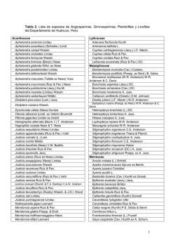 1 Tabla 2. Lista de especies de Angiospermas, Gimnospermas