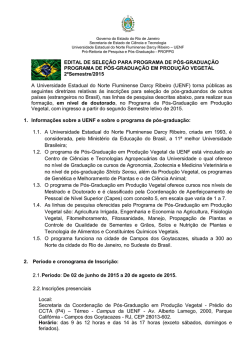 EDITAL DE SELEÇÃO PARA PROGRAMA DE PÓS