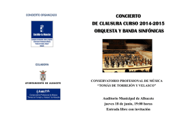 Programa de mano - Conservatorio TORREJÓN Y VELASCO