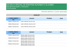 ESCUELA OFICIAL DE IDIOMAS ALFONSO X, EL SABIO Horario