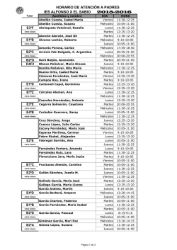 IES ALFONSO X EL SABIO 2015-2016 HORARIO DE ATENCIÓN A