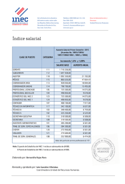 Índice salarial - INEC Instituto Nacional de Estadística y Censos de