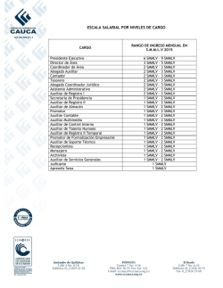 ESCALA SALARIAL POR NIVELES DE CARGO