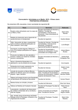 Convocatoria Actividades en el Medio 2015 – Primer