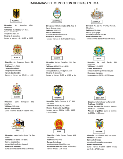 embajadas del mundo con oficinas en lima