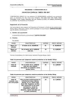Bases de la promoción: Juntos por más