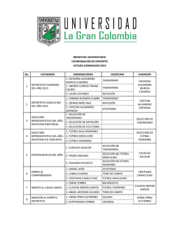 BIENESTAR UNIVERSITARIO COORDINACIÓN DE DEPORTES