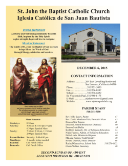 december 6, 2015 - St. John the Baptist Catholic Church