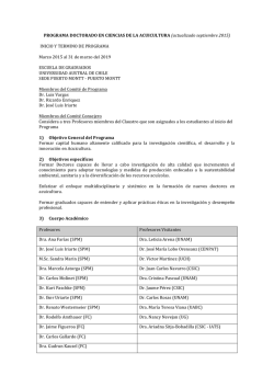 PROGRAMA DOCTORADO EN CIENCIAS DE LA ACUICULTURA